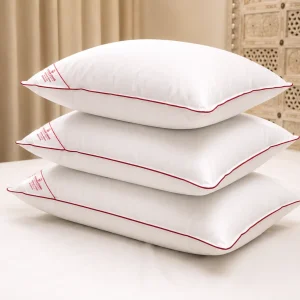 red piped pillow